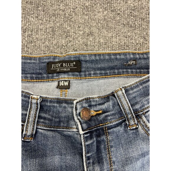 Judy Blue Relaxed Fit Jean 14W Medium Wash Blue Denim Mid Rise - Picture 2 of 12